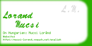 lorand mucsi business card